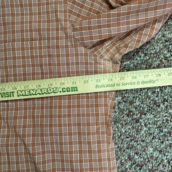 Vintage Marshall Fields Terracotta Check LS Button-Down Shirt Size 16.5 36-37 - Picture 9 of 10